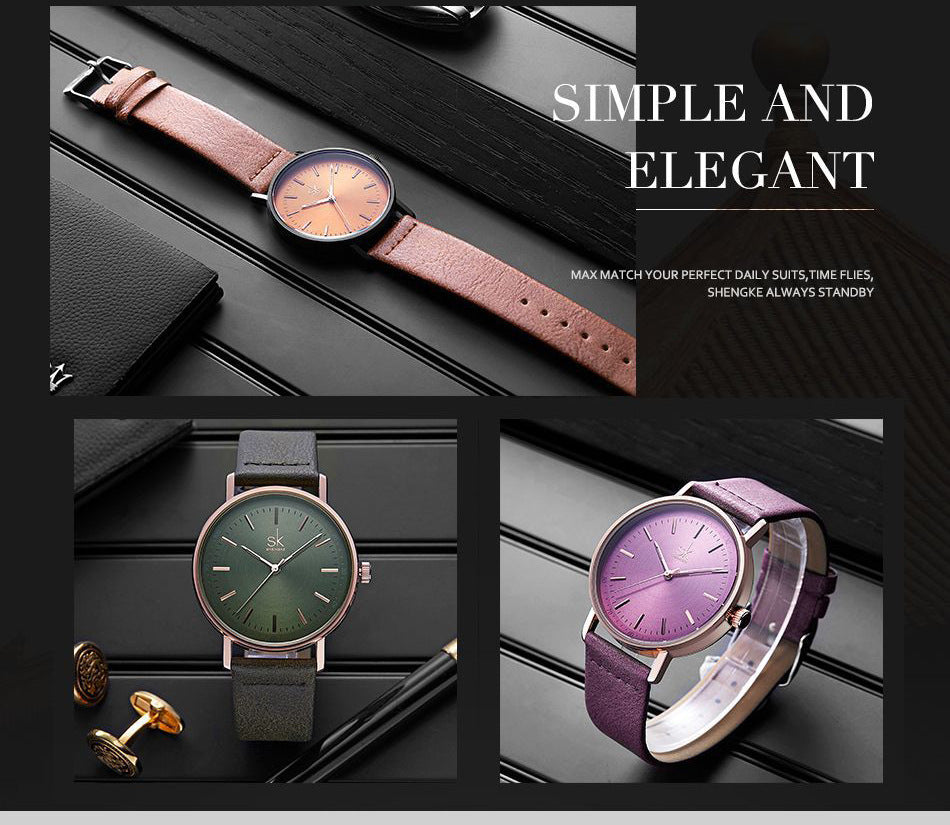 Shengke SK8065 Unisex Quartz Watch with 30m Water Resistance